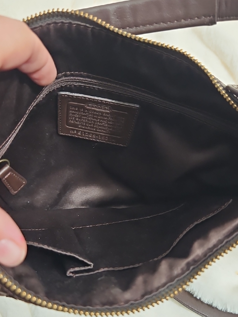 Coach Kristen Woven Leather Crossbody Bag Brown | Turnlock Flap - Picture 9 of 13